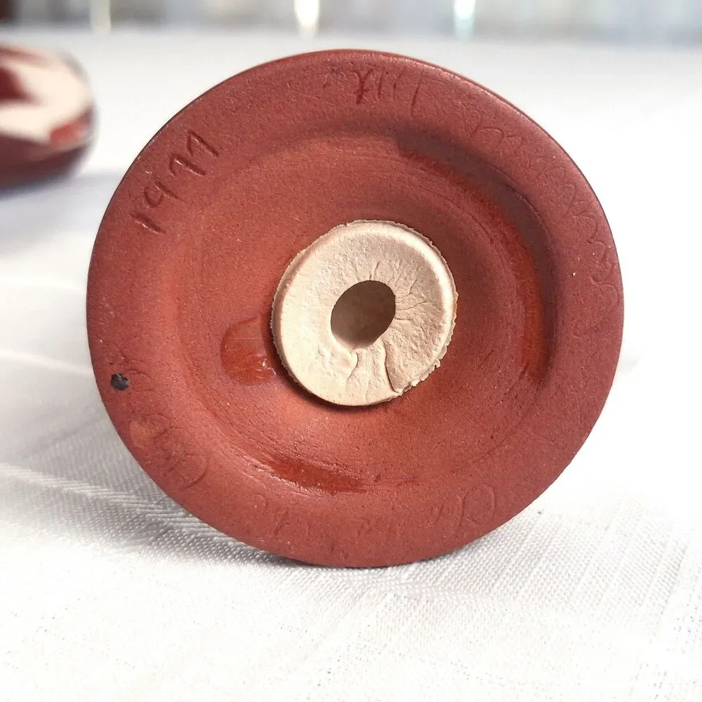 Clays in Calico Salt & Pepper Shakers Studio Pottery Redware Glazed Browns